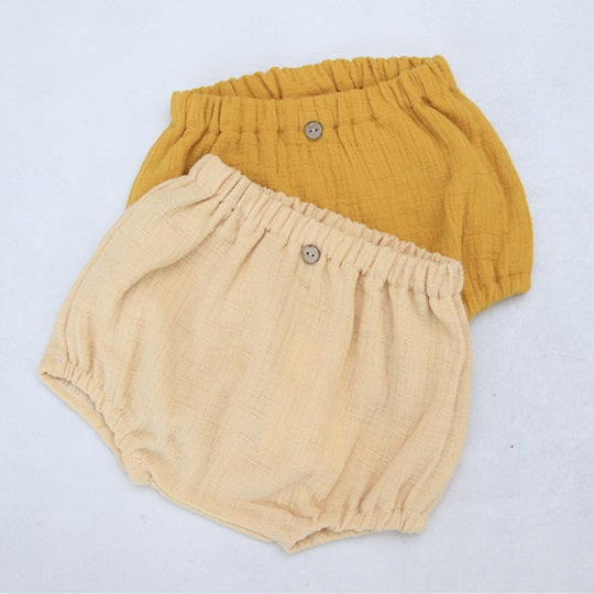 Bloomers aus Bambusmusselin, 2er Pack senfgelb/hellgelb