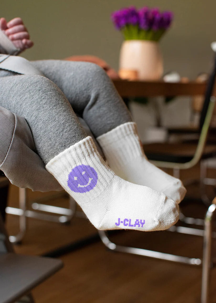 Baby Socken mit Motiv - PURPLE SMILE